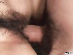 Her hairy cunt getting pumped with a hard cock